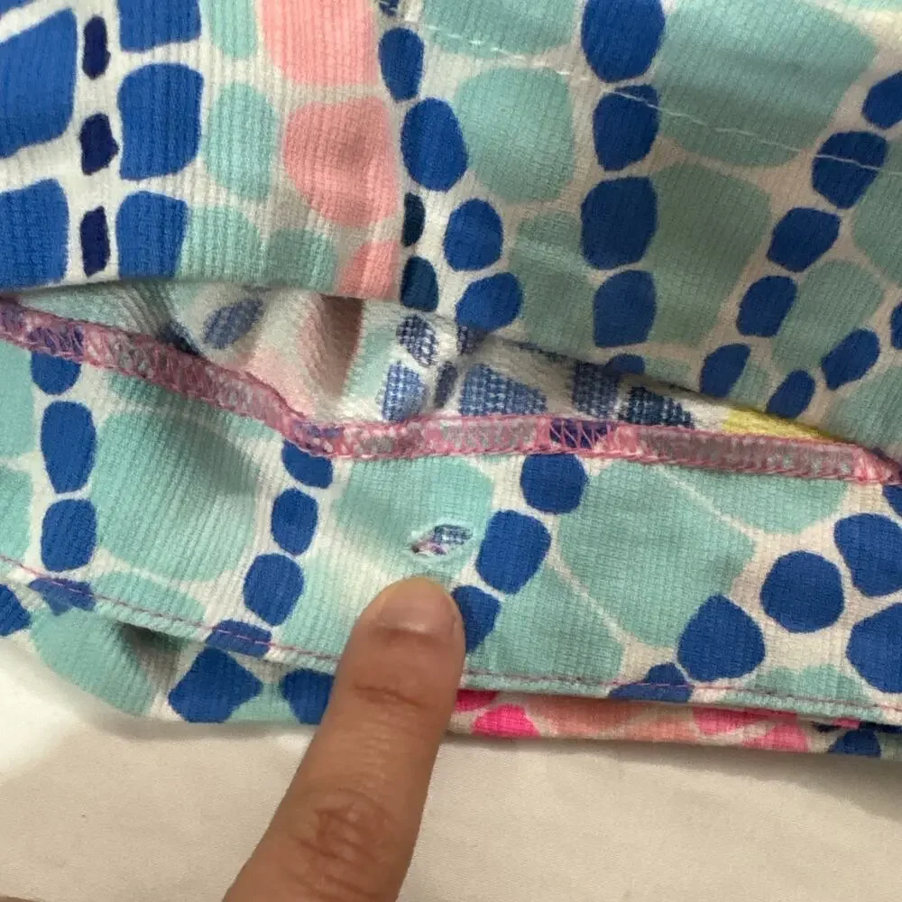 Lilly Pulitzer Womens 2 Cotton Adie Shorts Wave Print Summer Vacation Resortwear